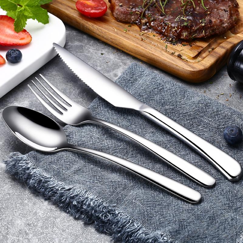 Forged Luxury 304 Stainless Steel Cutlery Set, Western Tableware, Steak Knife Fork Spoon, Hotel Dinnerware