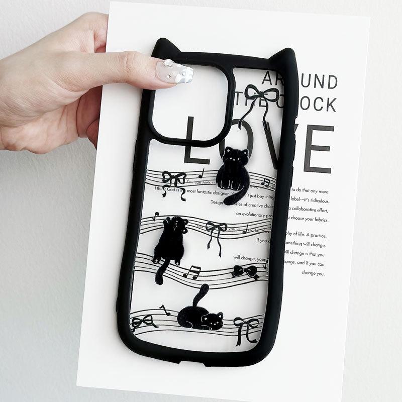 Zhitai Pouzdro s kreslenými kočičími oušky pro modely iPhone 12 až 16 Pro Max