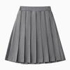 Anti-wrinkle Kids Girls Pleated Skirt Solid Color Midi Length Preppy Style Versatile Casual School Skirt for Girls Daily Wear