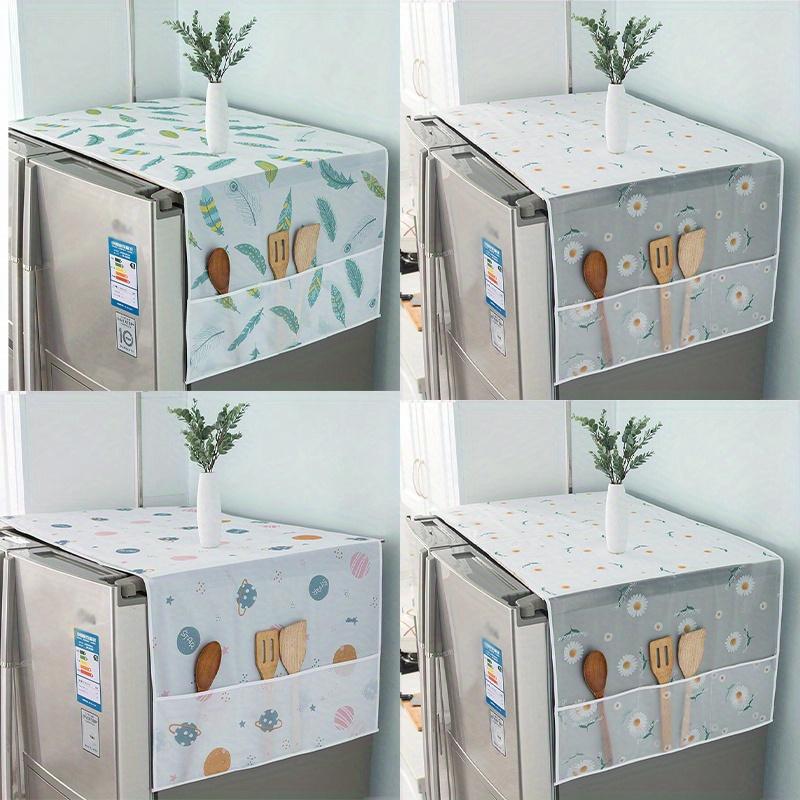 

Multifunctional Refrigerator Dust Cover with Pockets 1pc, Fabric Appliance Top Cover, Modern Home Kitchen Organizer чёрный