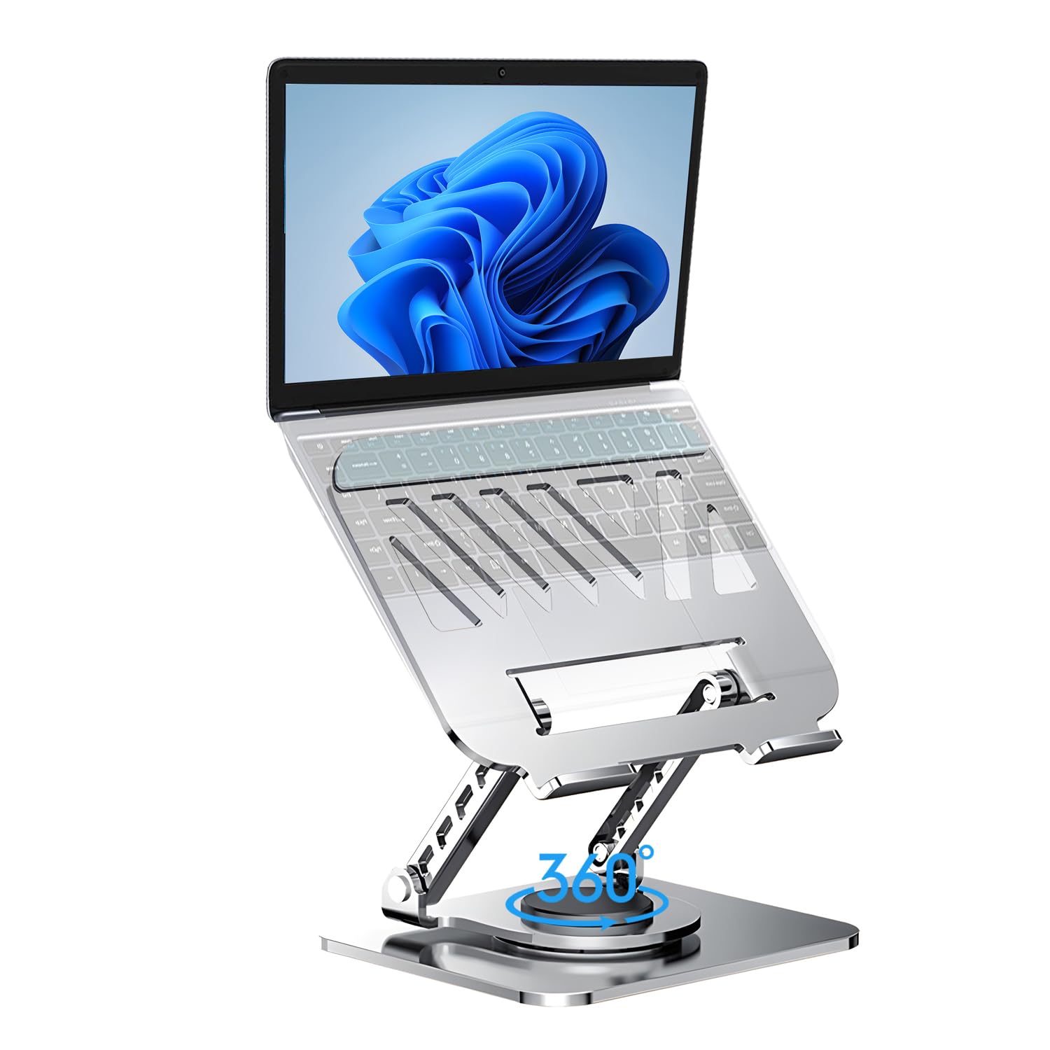 

Vinnatsu Laptop Rotating Laptop Rotating iPad Foldable Desktop Stand with Adjustable Height and Perfect for Home Heat Fits Laptops and Silver Stand,