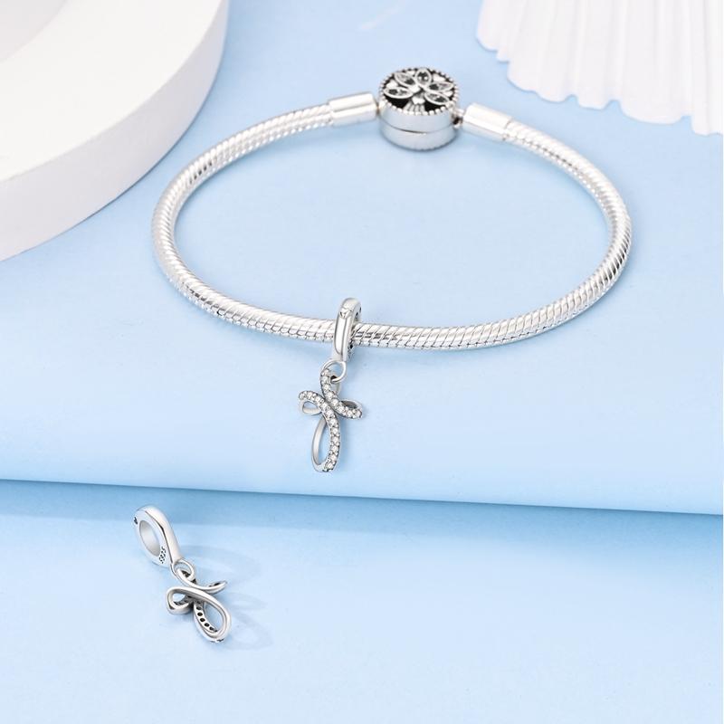 Charms Original Copper Eternal Cross Pendant Religion Beads Fit Bracelet Women Jewelry Diy Fine Gift Accessory