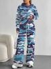 Dark Camouflage European And American Autumn And Winter Casual Long-Sleeved Suit Women'S Hooded Sweater And Trousers Two-Piece Set