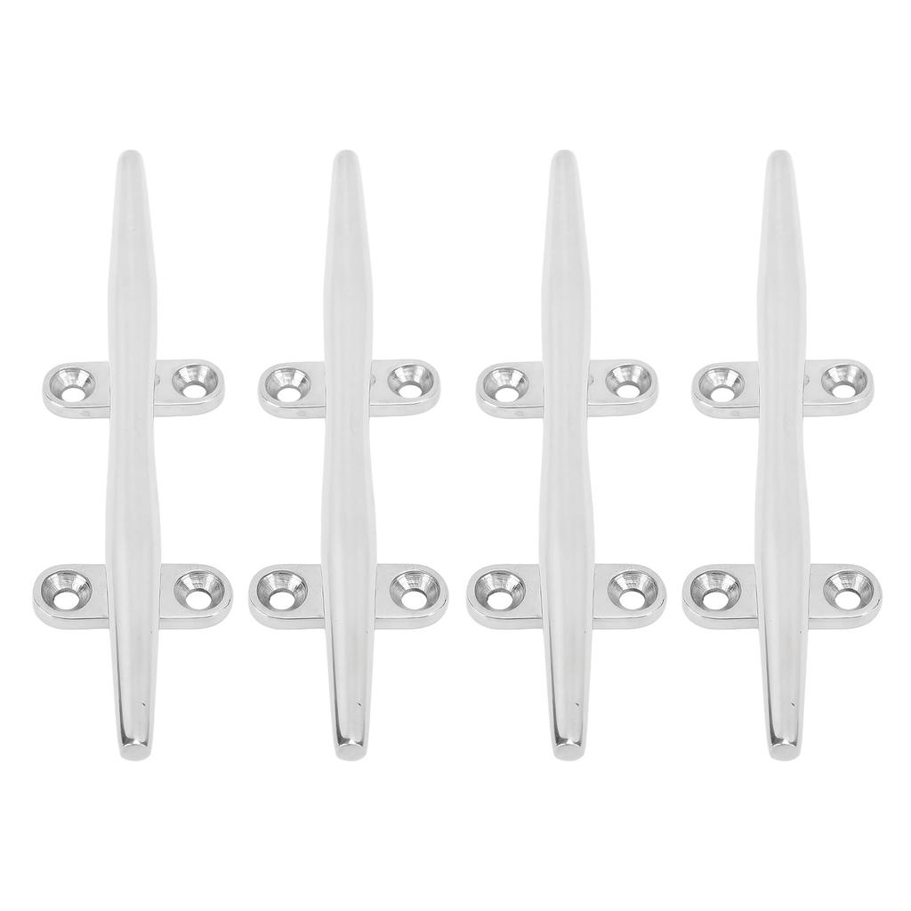 Boat Cleats 4 Pcs Boat Mooring Cleats Durable Stainless Steel Dock Cleats for Marine Yachts Inflatable Yachts Business Yachts (8")