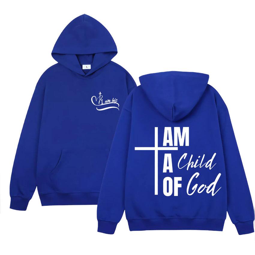 I Am Child of God Humor Men's Casual sportswear Harajuku Hip Hop long-sleeved hooded sportswear Loose Streetwear