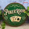 Vintage Tin Sign 8x8 Inch Round Wall Decor for Poker Room Man Cave Bar Aluminum Plaque