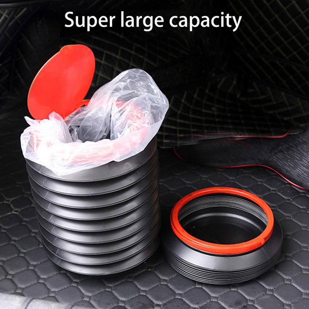 Trash Bin Garbage Can Car Wash Telescopic Bucket Folding Garbage Organizer Holder Trash Black Universal S0M8