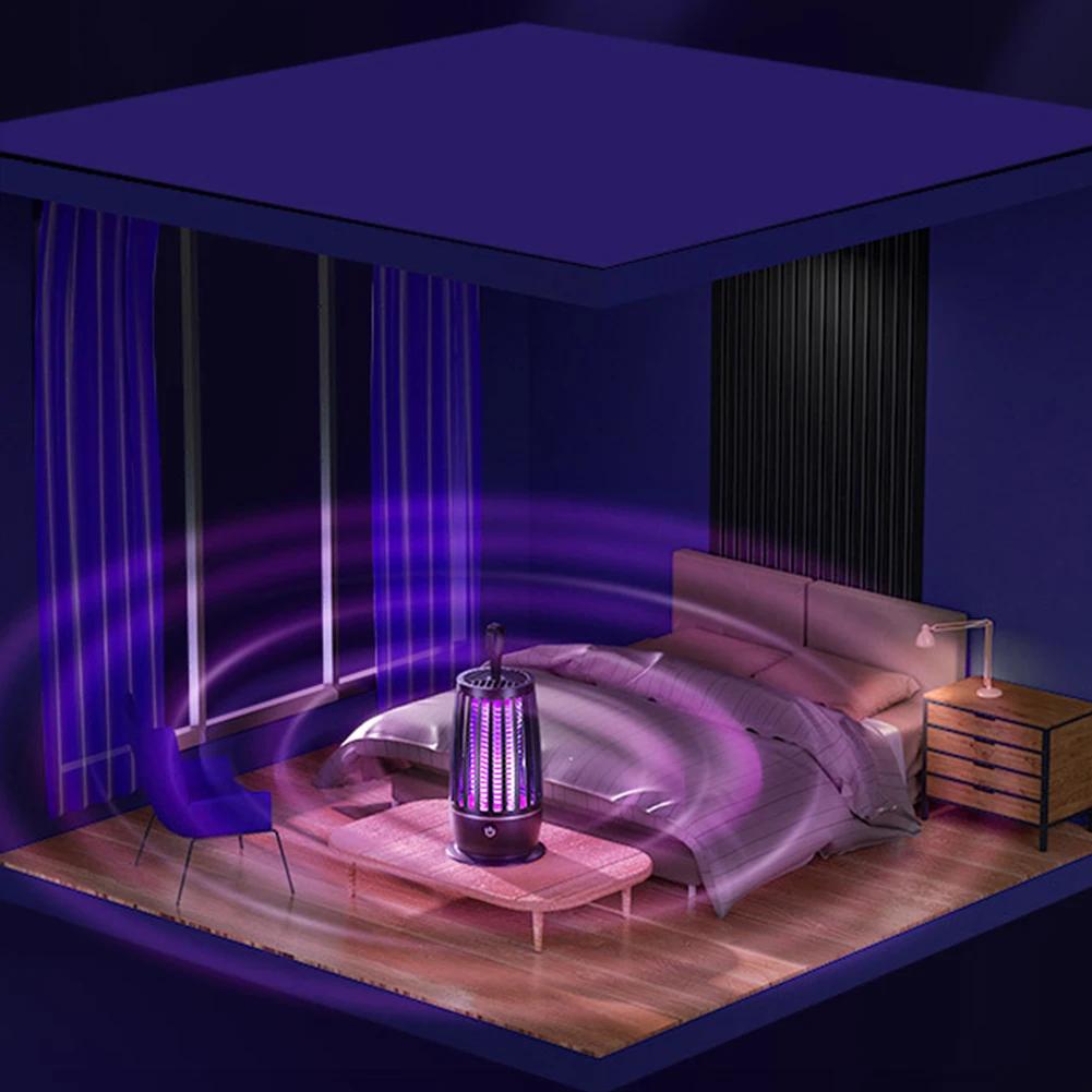 Fly Swatter Lamp with Night Light Electric USB Rechargeable Fly Swatter, For Backyard, Terrace and Camping