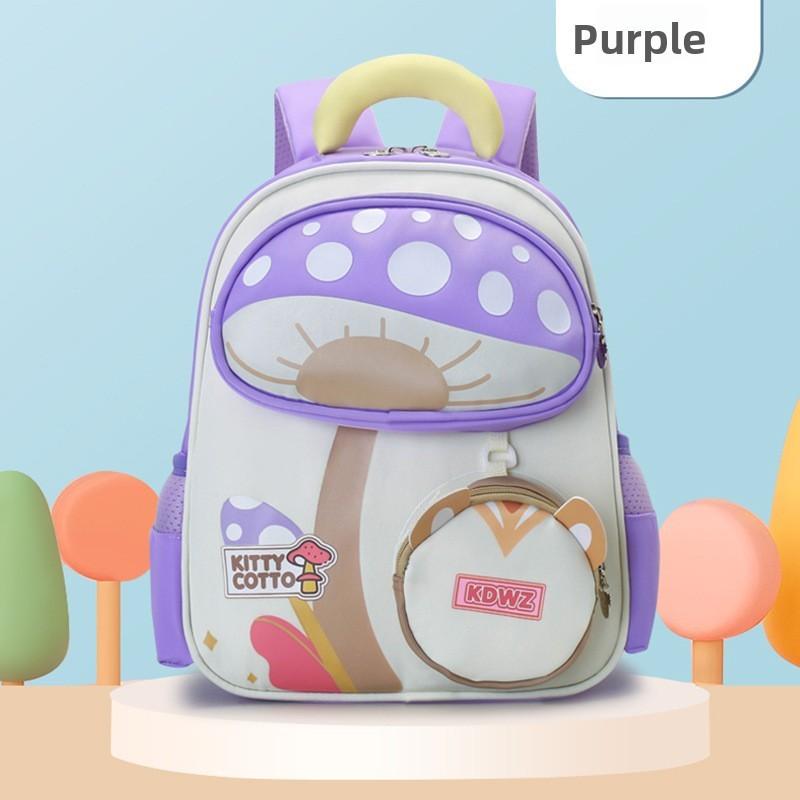 Childrens Cartoon Mushroom Backpack With Soft Nylon Material For Kindergarten And Early School