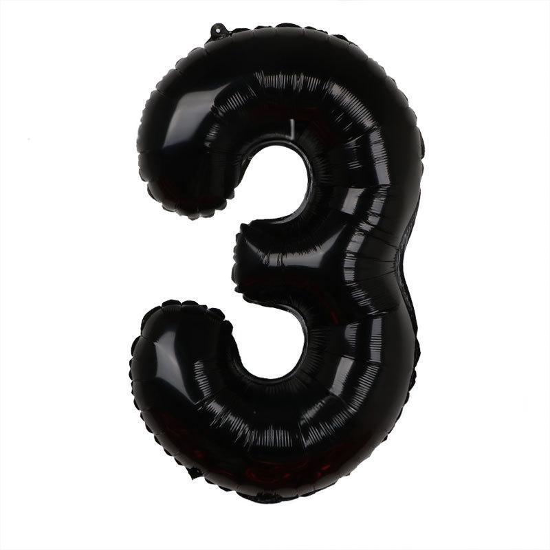 32 Inch Digital Aluminum Film Balloon, Medium Digital Gold Silver Red Black Gradual Change Color Birthday Decoration Wedding Party Balloon