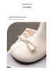 Genuine Leather Girls' Martin Boots - Autumn/Winter 2025 British Style Princess Short Boots.