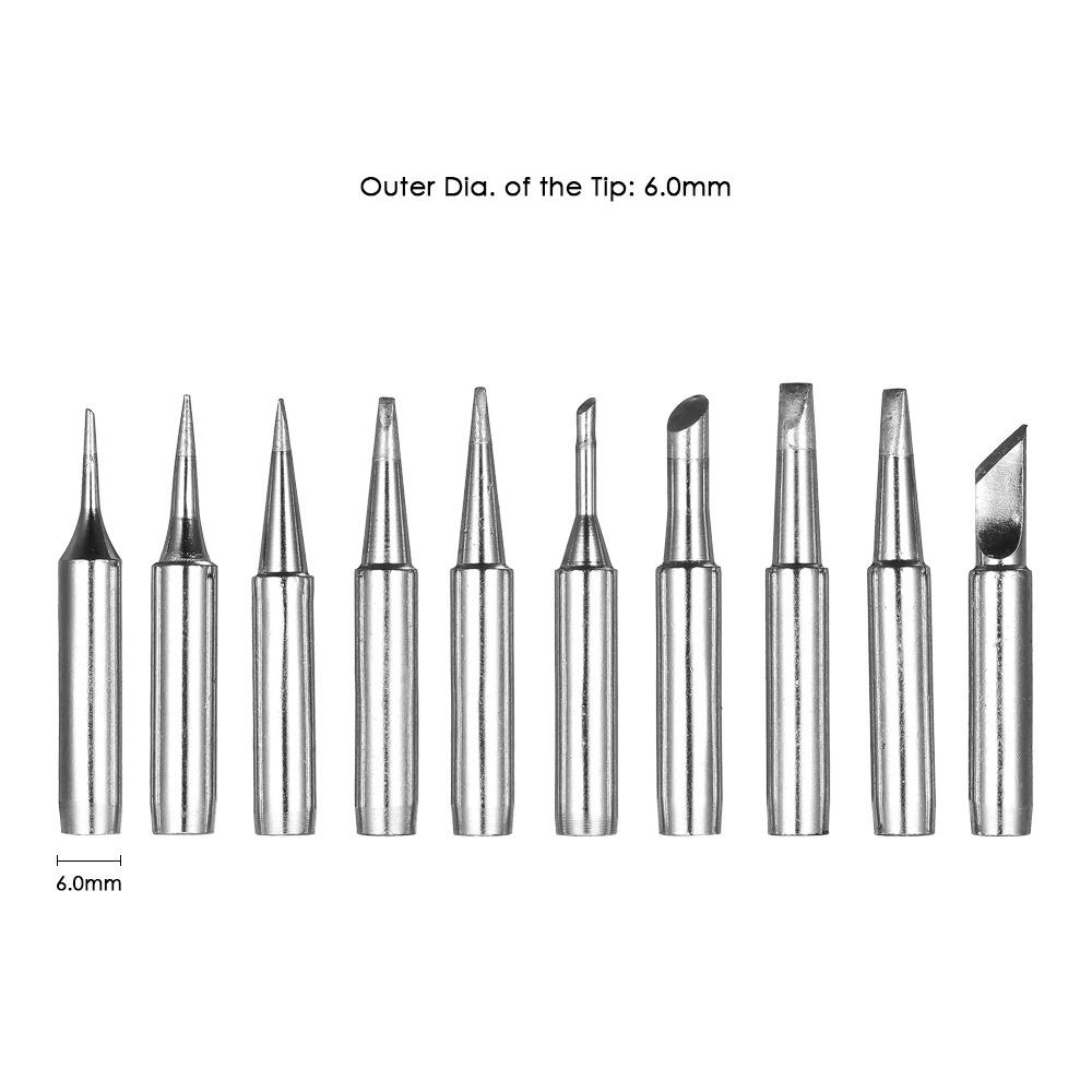 10PCS Silver Soldering Iron Tips 900M-T Series Lead-free Solder Tips For Electronics Repair