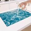 1Pcs Rubber Drying Mat With OceanPattern  For Coffee Shop Restaurant Kitchen Carpet Tableware Durable Diatom Mud Table Mat Pet Mat Coffeeware