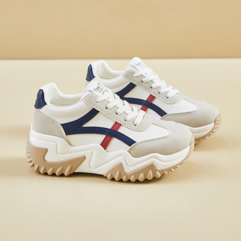 Popular dad shoes women's spring 2025 new women's shoes single soft-soled versatile niche thick-soled cotton shoes