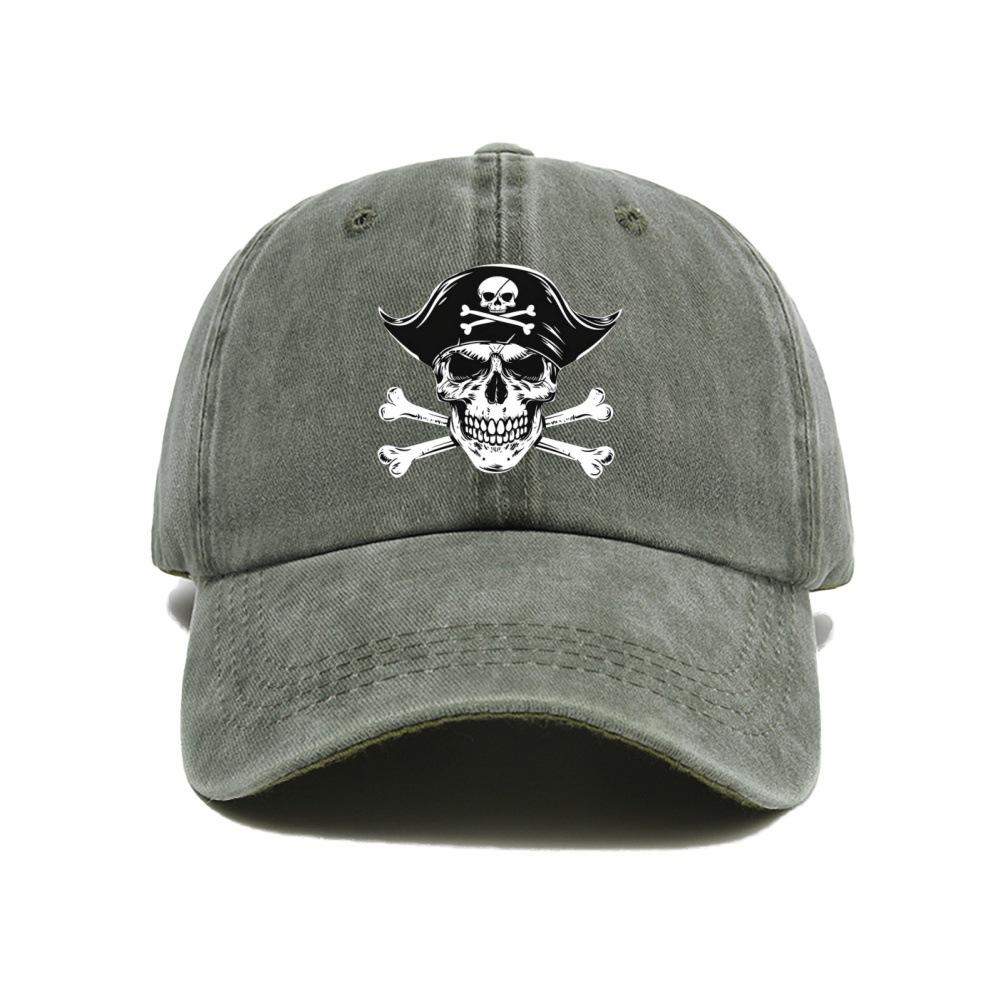 Pirate Skull Cross Swords Baseball Cap Adjustable Outdoor Polyester Graphic Cap Unisex Casual Hat Adjustable