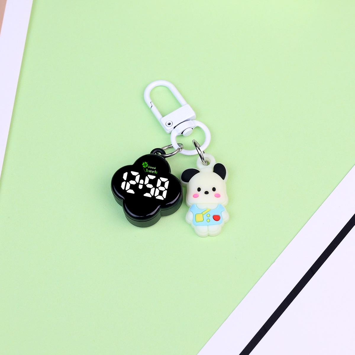 Светодиодный брелок-часы «Четырехлистный клевер»: Светящийся кулон с сенсорным управлением, водонепроницаемый, для студентов