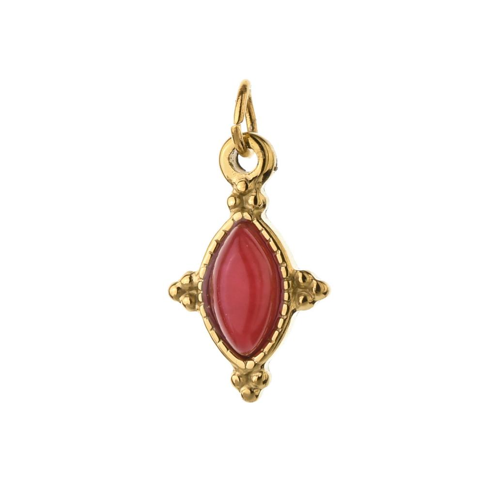 Stainless Steel Natural Stone Pendant Necklace