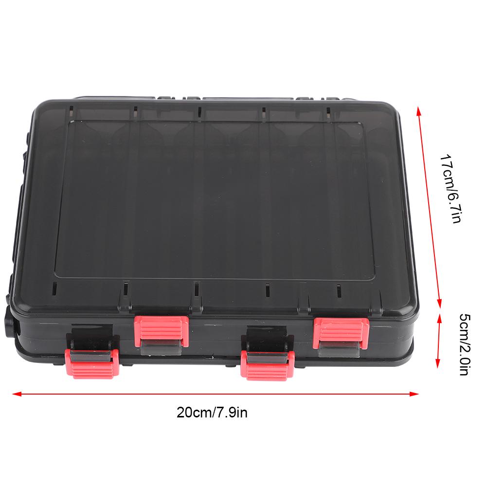 Double Side Fishing Tackle Box Wood Shrimp Case Bait Lure Storage Tool with 10 Compartments