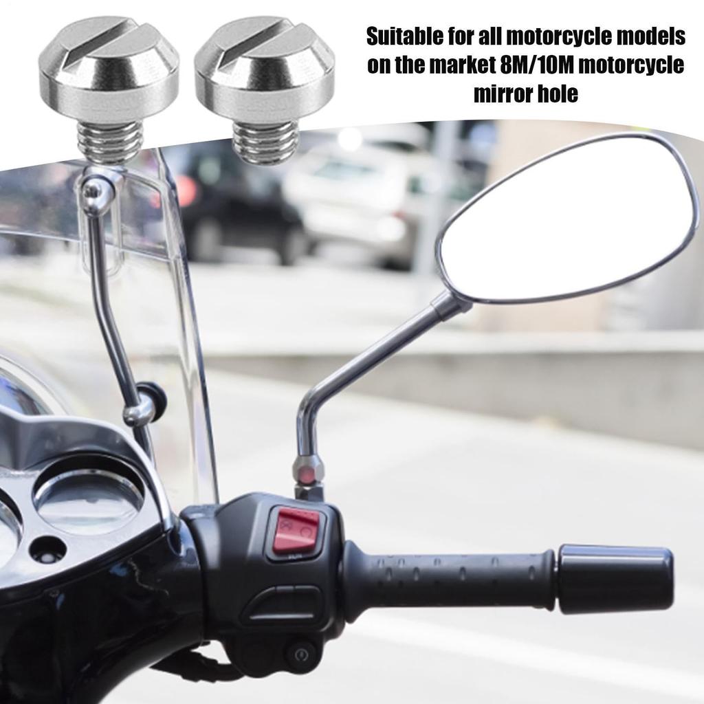 Mirror Hole Cover Cap, Motorcycle Mirror, Mirror Hole Cover, Screws, M8/M10 Universal Bike Mirror