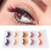 5 Pairs Colorful Eyelashes 6D Gradient Long Curled Soft Colored False Eye Lashes for Halloween Christmas Stage Show