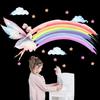 Decorazione Cameretta Bambini Elfo Ragazza Cartone Animato Arcobaleno Adesivo da Parete Stanza Ragazze Elfo Nuvola Adesivo da Parete