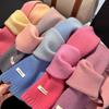 Wool Gradient Color Korea Styles Knitted Scarf Luxury Women Winter Warm Scarves Shawls Pashmina Lady Soft Wraps Neckerchief
