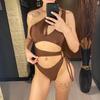 Cut-Out Asymmetrischer Ein Schulter Einteiler Badeanzug Damen Bademode Weiblicher Monokini Hoher Beinausschnitt Badehose Badeanzug Schwimmen