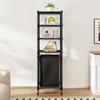 Laundry Laundry Basket Storage Washing Machine 5 with 2 Assembly W40xD30xH129cm Rack, Rack, Rack, Tiers, Basket, Options, Black,