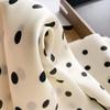 Women'S Polka Dot Faux Silk Scarf Stylish Square Scarves Neck Accessory Warm Neck Wrap Hair Band Elegant Bag Decoration