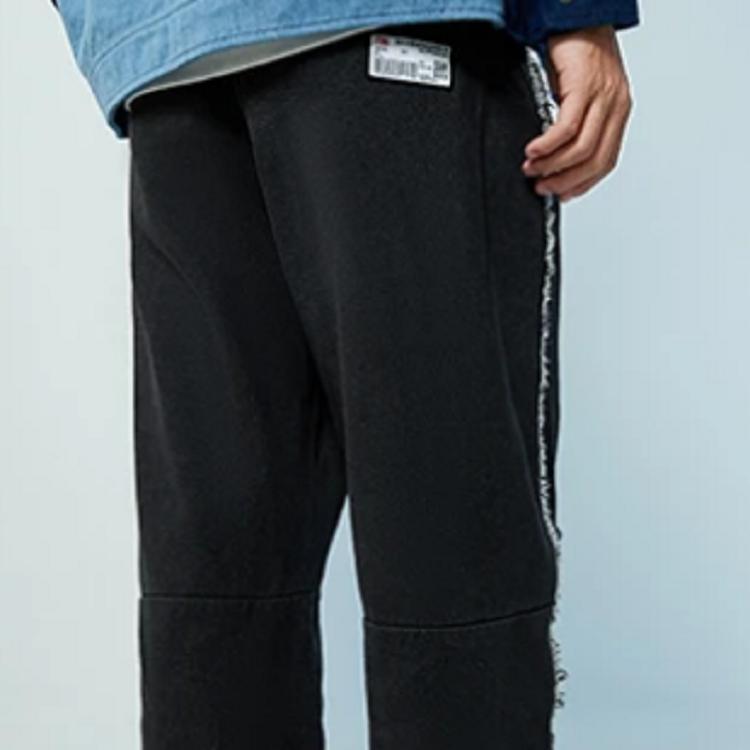 Li Ning Wu Chuang Wu Yi Straight Loose Wash Denim Long Pants Men Bottoms Black AJQR021-2