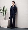 Ensemble 3 pièces pour femme en laine australienne: Blazer, gilet et pantalon évasé haut de gamme printemps/automne