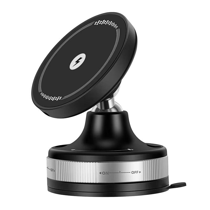 Alloy Car Magnetic Wireless Charging Rotatable Super Vacuum Adsorption Phone Bracket Mobile Phone Holder Car Holder чёрный
