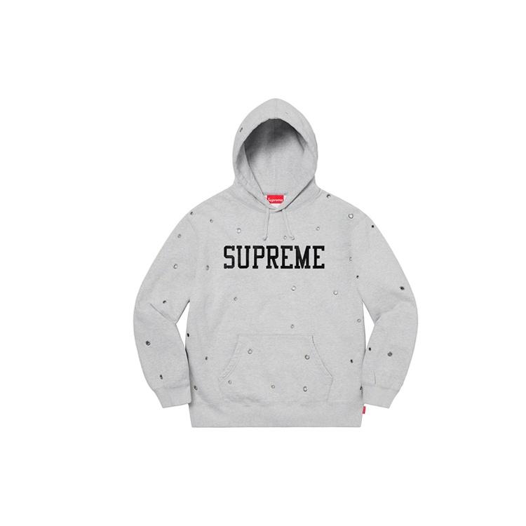 Supreme Eyelet Hooded Sweatshirt 'Red White' Men's SUP-SS20-671