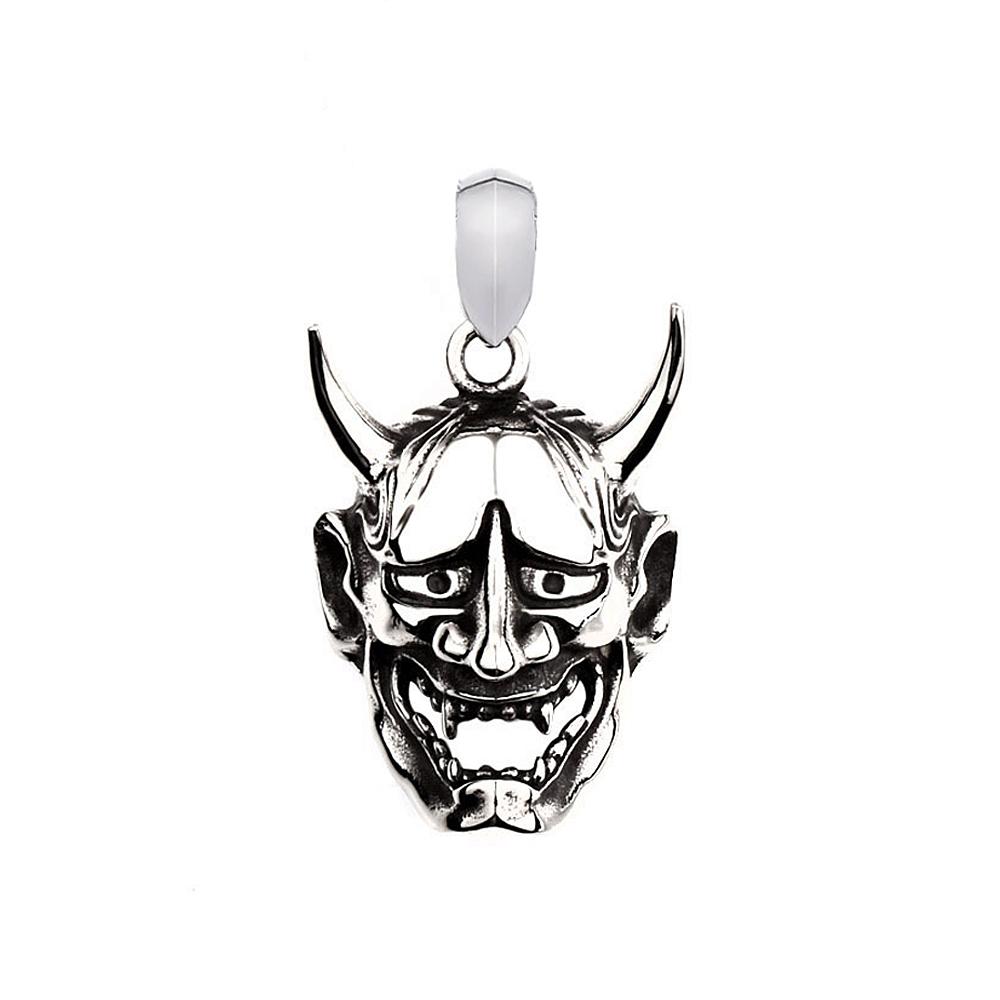 Vintage Personality Prajna Mask Pendant Necklaces For Men 316L Stainless Steel Domineering Demon Skull Jewelry Gift