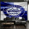 Deportivo Alaves Crest Custom Name Wall Tapestry Aesthetic Wall Hanging Printed Fabric Blanket Decorative Tapestries For Bedroom Living Room Home Deco