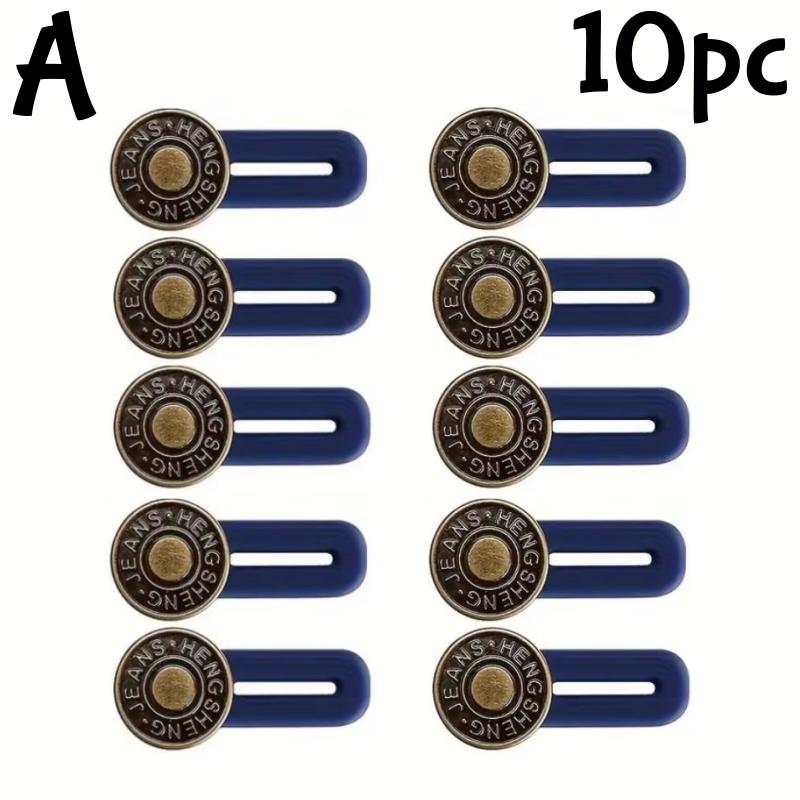 1-10pcs Jeans Buckle Extenders Waist Adjustable Metal Button for Pants Free Sewing Retractable Waistband Stretch Expander