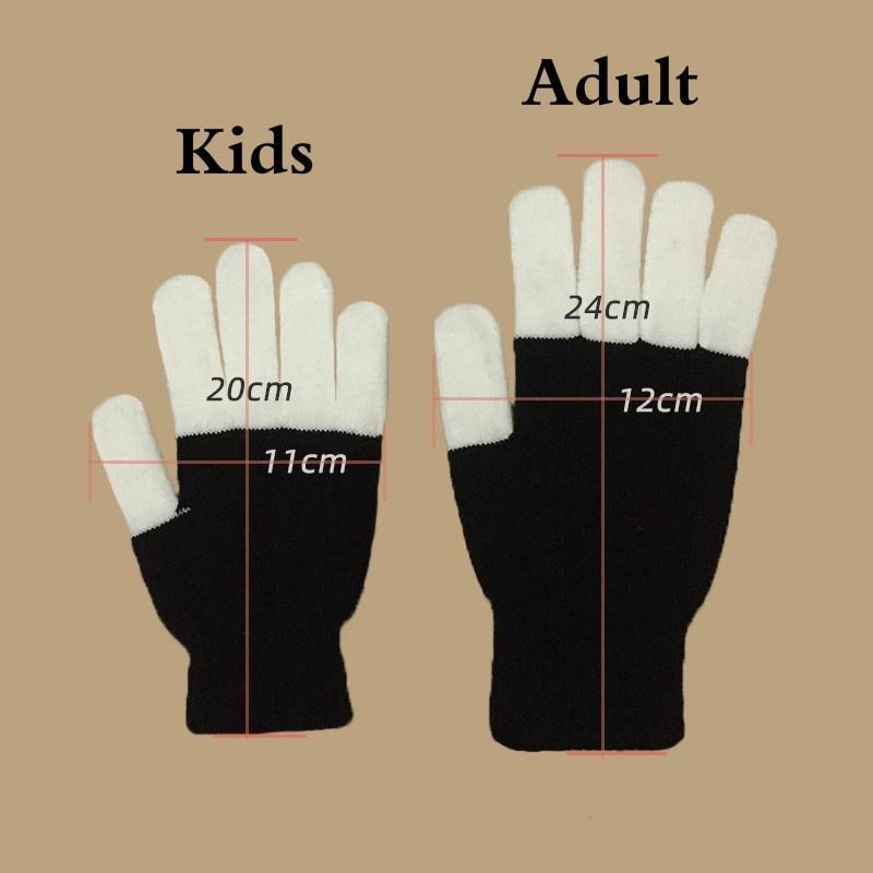 1Pair LED Flashing Magic Gloves Colorful Finger Glowing Glove For Kids Adult LED Colorful Gloves Bar Party Colorful Gloves