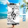 Musik Thema Musiknote Strand Strandtuch Schwimmbad Badetuch Sport Fitness Handtuch