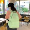 Solid color female Harajuku backpack, campus style, junior high school, high school student schoolbag, female simple large-capacity backpack
