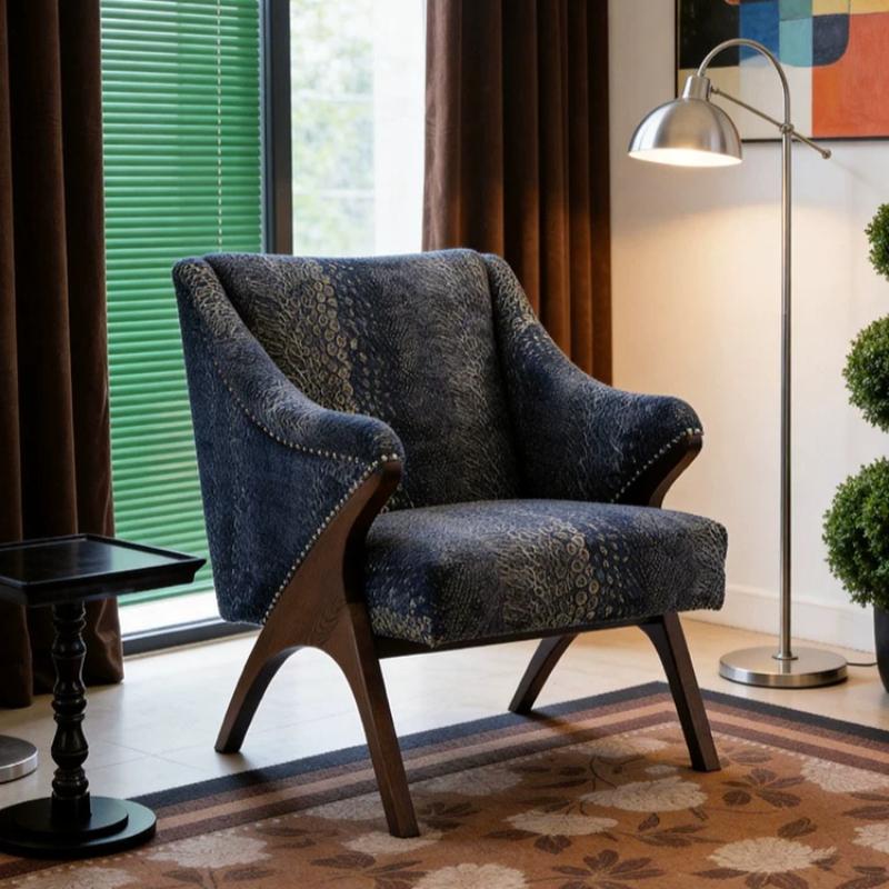 Floor Wooden Chairs Single Sofa Green Art Leisure Chairs Comfy Arm Vanity Living Antique Poltrona Design Mid Century Furniture