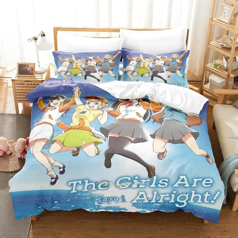 Anime A Place Further Than The Universe Bedding Set Single Twin Full Queen King Size Bed Set Adult Kid Bedroom Duvet cover Sets