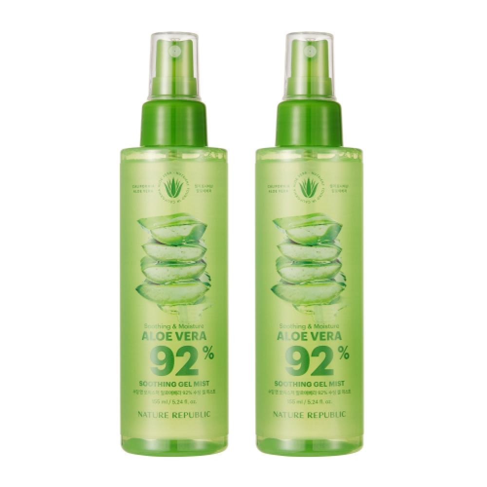 Nature Republic [2 упаковки] Успокаивающий   Увлажняющий Алоэ Вера 92  Успокаивающий Гель-Мист Single option PK0869
