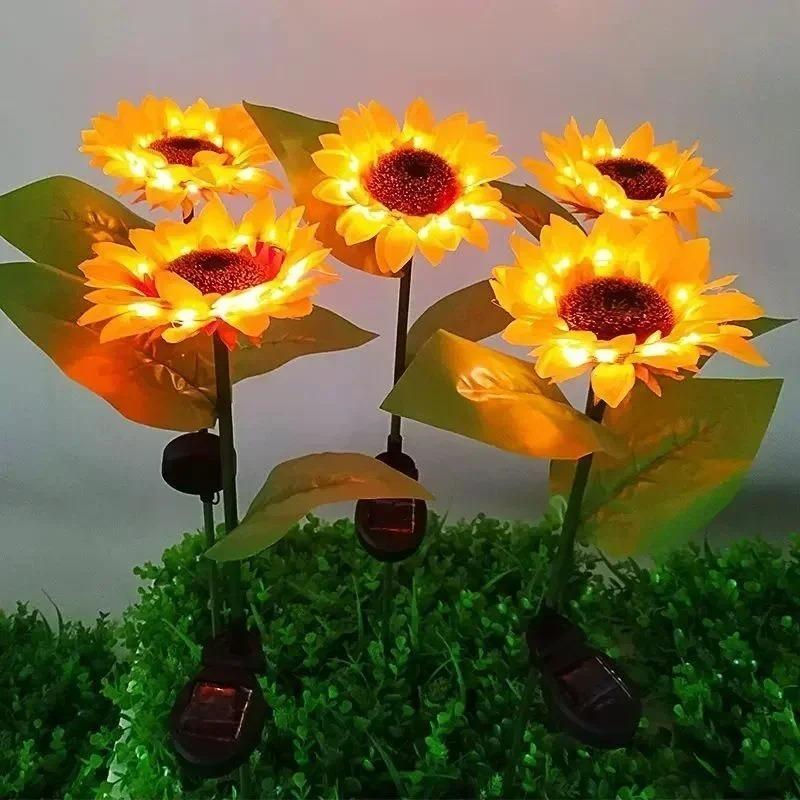 LED Solar Sunflowers Flower Light Home Decorative Flower Lights Garden Decoration Lawn Lamp Waterproof Landscape Flower Light