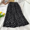 Women's Spring and Summer High-Waisted Vintage Floral A-Line Half Skirt Mid-Length Versatile Slimming Umbrella Skirt Long Skirt