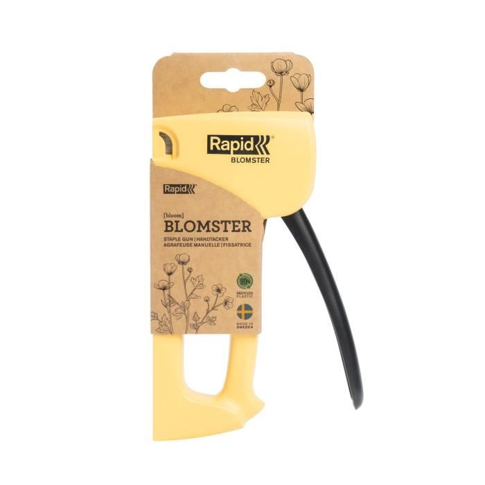 Agrafeuse manuelle éco-responsable Spirit of Sweden - RAPID - R53 - Pour agrafes n°53/4-10mm - Blomster (Jaune "Fleur") - (5001615)