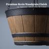 Hanging Planter with Wood Grain Farmhouse Barrel Resin for Patio, Garden