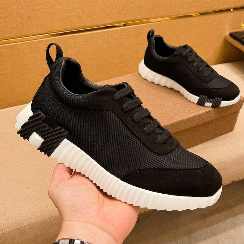 Outdoor Casual Shoes Men's Matte Leather Breathable Running Shoes Trendy Brand Light Luxury Fashion Contrasting Sports Shoes