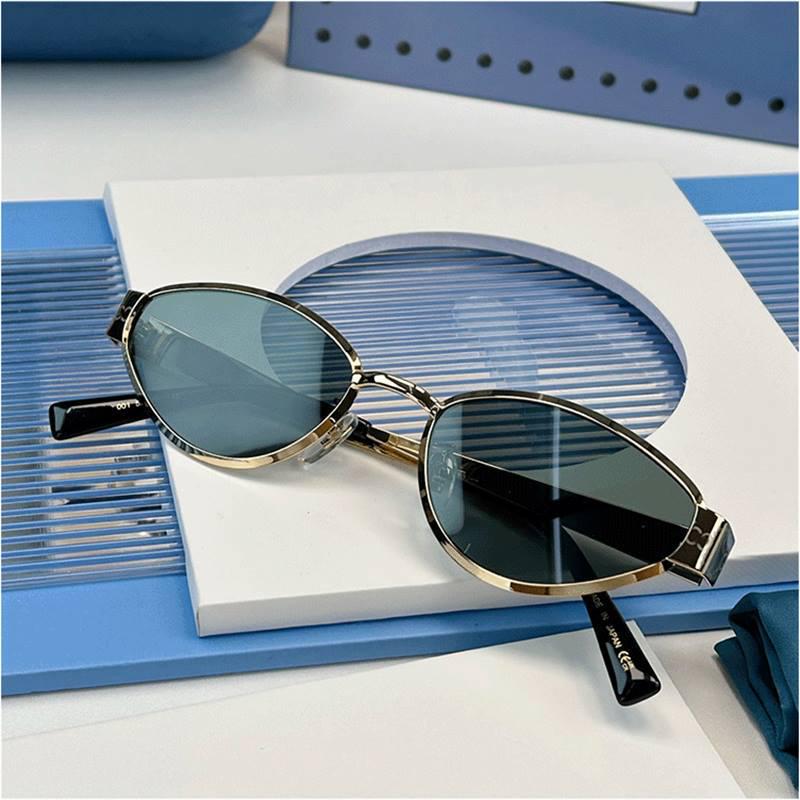 Ni Ni Gold Cat Eye Retro Sunglasses, Unisex Round-Square, Myopia-Compatible