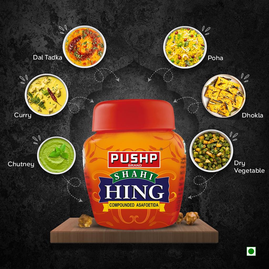 Pushp Shahi Hing Powder Strong Asafoetida Flavor Enhancer For Authentic Indian Cooking Culinary Seasoning 10g Pack Of 10