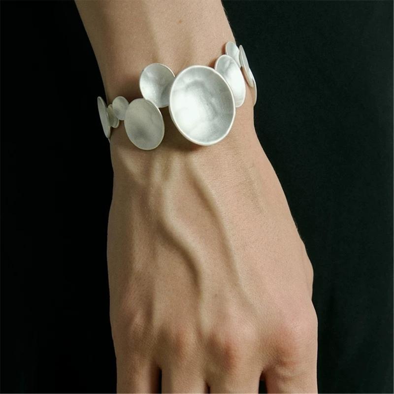 Unique Irregular Spoon Designs Adjustable Opening Bracelet Splicing Metal Bangle Alloy Jewelry For Women Gift